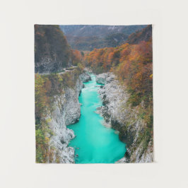 Tapiz Impresionante río Soča Napolen, Eslovenia