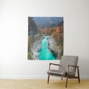 Tapiz Impresionante río Soča Napolen, Eslovenia