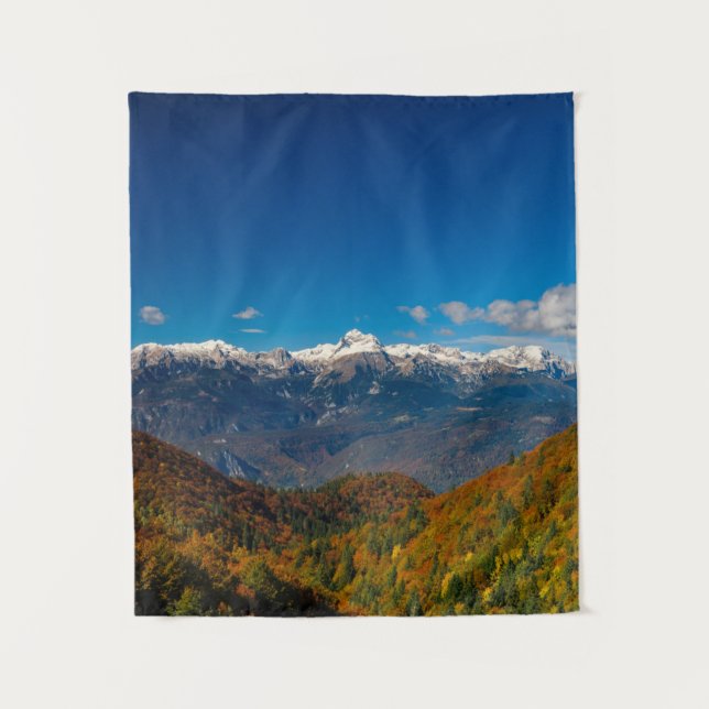 Tapiz Impresionantes vistas de otoño sobre la montaña Tr (Anverso)