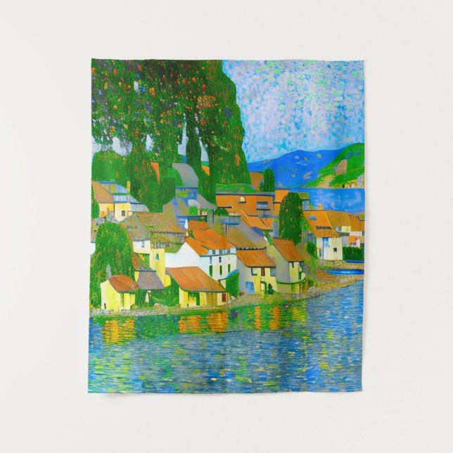 Tapiz Impressionist  Mediterranean Village by the Sea  (Anverso)