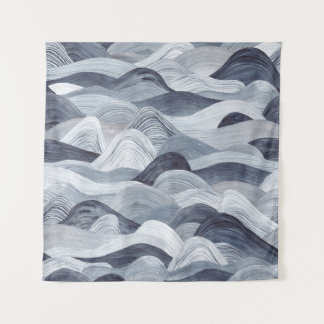 Tapiz Indigo Watercolor Wave Seamless