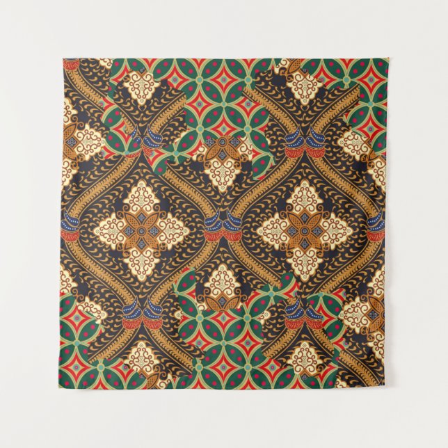Tapiz Indonesian batik motifs with very distinctive plan (Anverso)