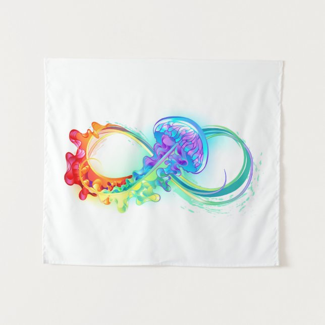Tapiz Infinidad con las medusas del arcoiris (Anverso (horizontal))