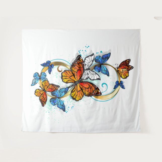 Tapiz Infinidad de Mariposas Monarca (Anverso (horizontal))