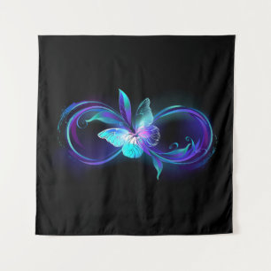 Tapiz Infinito brillante con mariposa mágica
