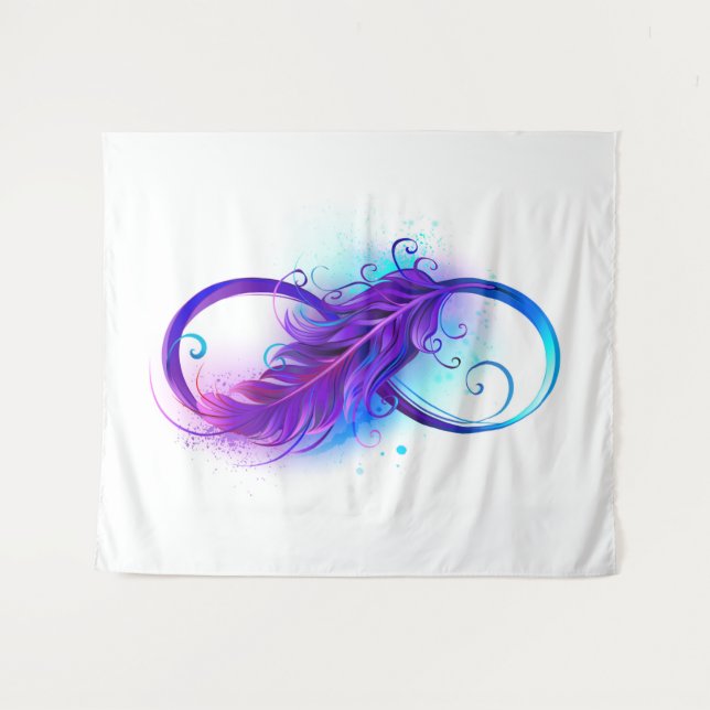 Tapiz Infinito con plumas púrpura (Anverso (horizontal))