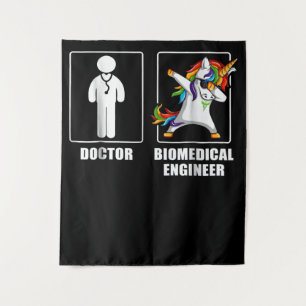 Tapiz Ingeniero biomédico Unicorn Dabbing Funny Amantes