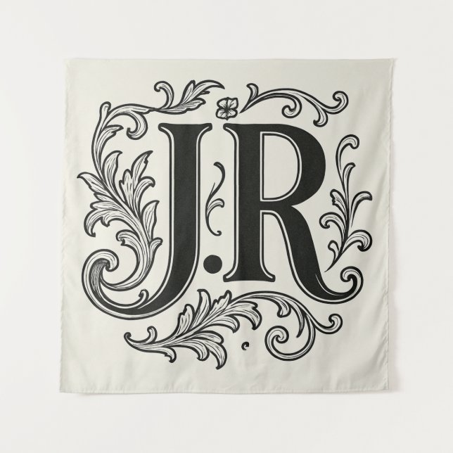 Tapiz Iniciales J.R con Decoración (Anverso)