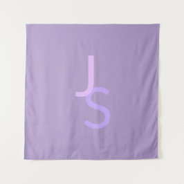 Tapiz Iniciales superpuestas monogramadas modernas | Púr