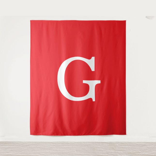 Tapiz Initial Letter Monogram Red White Plain Simple (Anverso)