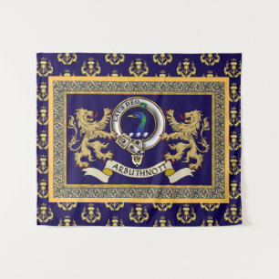 Tapiz Insígnia de Clan Arbuthnott Personalizada Azul