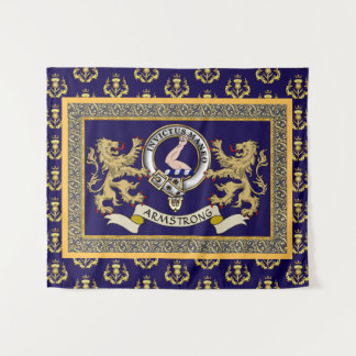 Tapiz Insígnia de Clan Armstrong Personalizada Azul