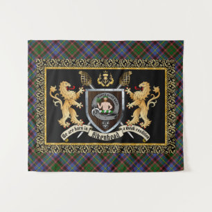 Tapiz Insignia de clan de Aikenhead & Motto con leones