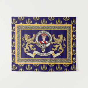 Tapiz Insígnia de Clan Robertson Personalizada Azul