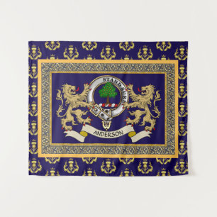 Tapiz Insígnia personalizada del clan Anderson azul
