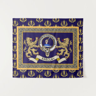 Tapiz Insígnia personalizada del clan Barclay azul