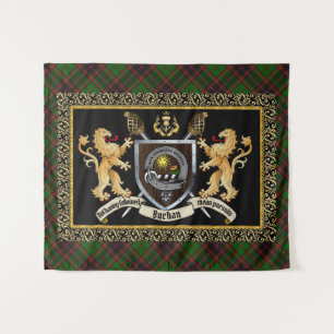 Tapiz Insignia y lema del clan Buchan con leones 