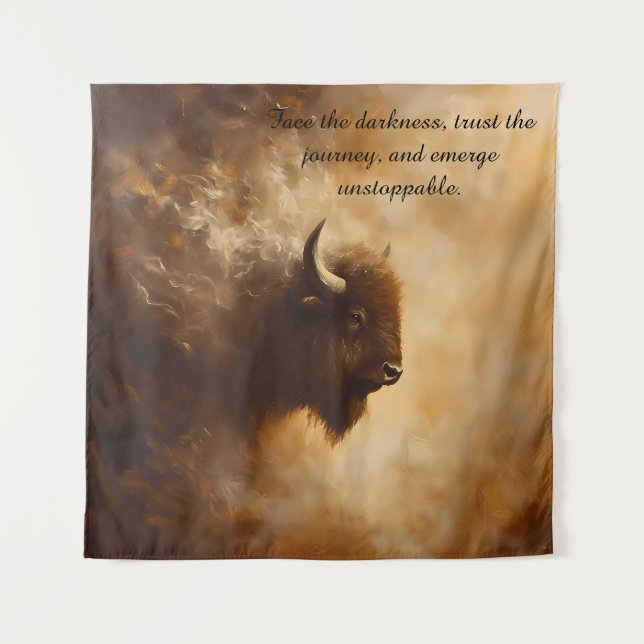 Tapiz inspirador de Búfalo, Bisonte (Anverso)