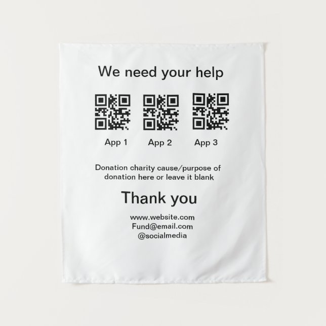 Tapiz Instrucciones para la recolección de donaciones: a (Anverso)