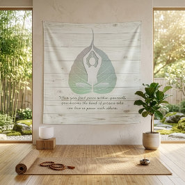 Tapiz Instructor de Yoga Postura de Meditación Hoja de B