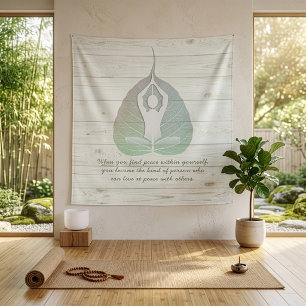 Tapiz Instructor de Yoga Postura de Meditación Hoja de B
