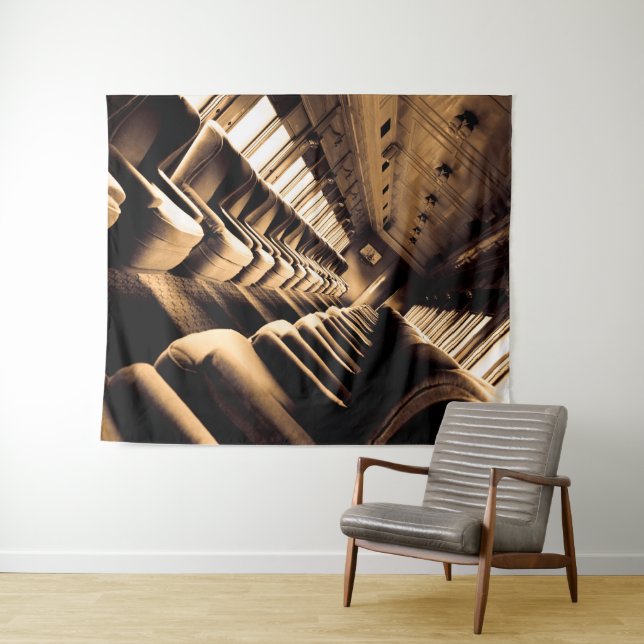 Tapiz Interior del tren de vapor Sepia (In situ (horizontal))