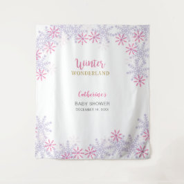 Tapiz Invierno rosa lindo Wonderland Baby Shower Copos d