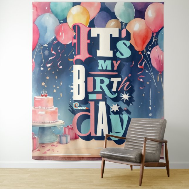 Tapiz Invitación a la fiesta de cumpleaños (In situ)