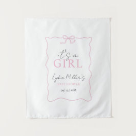 Tapiz Invitación de Baby Shower de color rosa, Baby Show