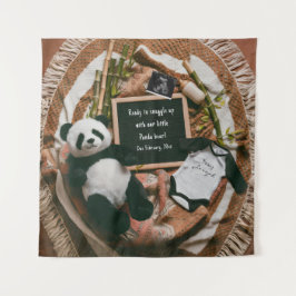 Tapiz Invitación de embarazo neutra Boho Cute Panda