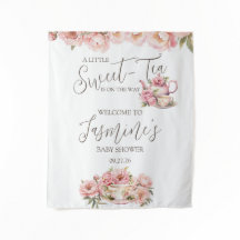 Invitación de té para niñas, baby shower