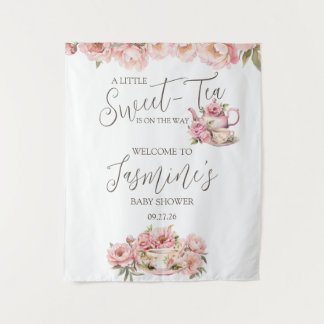 Tapiz Invitación de té para niñas, baby shower