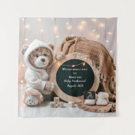 Tapiz Invitación digital simple y neutra del embarazo