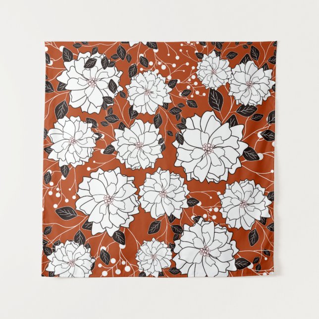 Tapiz Invitación floral: Boda abstracto (Anverso)