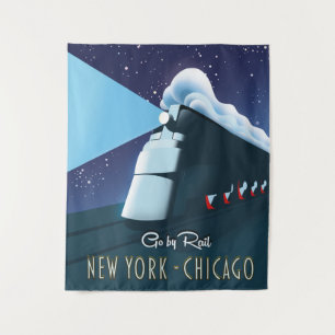 Tapiz "Ir en ferrocarril" Póster Nueva York - Chicago