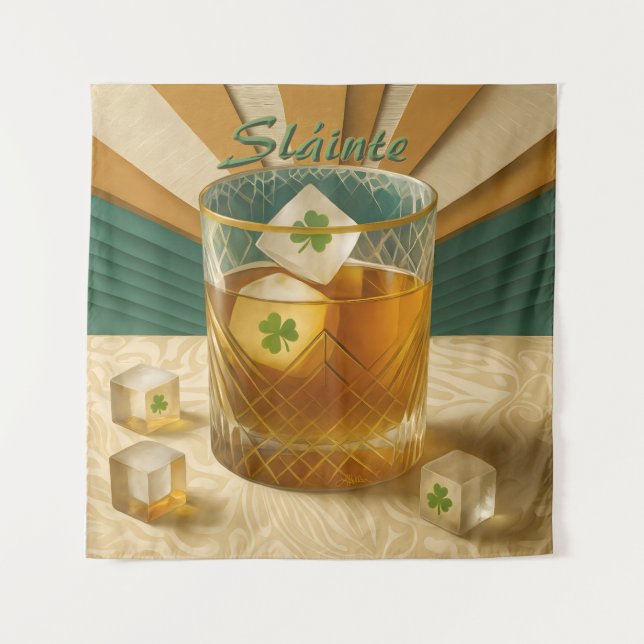 Tapiz Irish Whiskey Tumbler Shamrock Ice "Sláinte!" (Anverso)