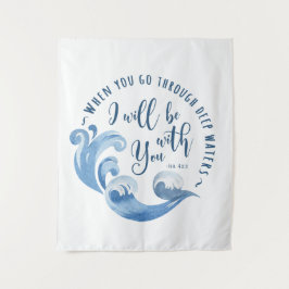 Tapiz Isaiah 43:2 Olas oceánicas