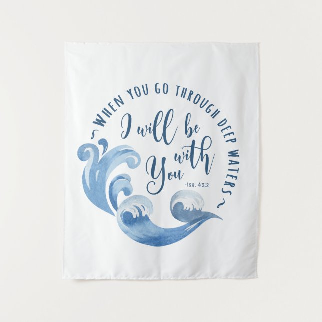 Tapiz Isaiah 43:2 Olas oceánicas (Anverso)