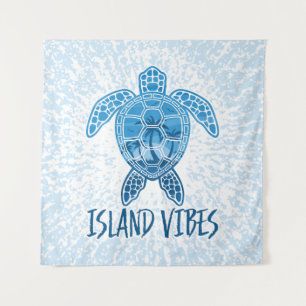 Tapiz Isla Vibes Tropical Sunset Sea Tortuga Diseño