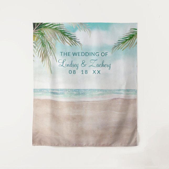 Tapiz Island Breeze Beach Wedding Fondo de fotos (Anverso)