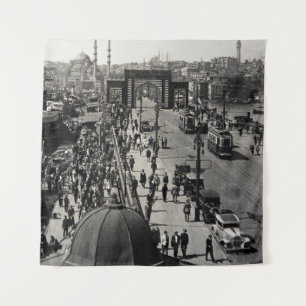 Tapiz ISTANBUL, TURKEY - CIRCA 1900's :Vintage cityscap