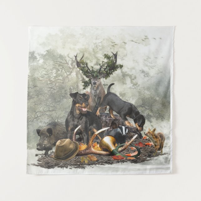 Tapiz Jagdterrier, un miedo de caza alemán (Anverso)
