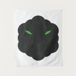 Tapiz Jaguar sagrado - Cara de la vida, negro.