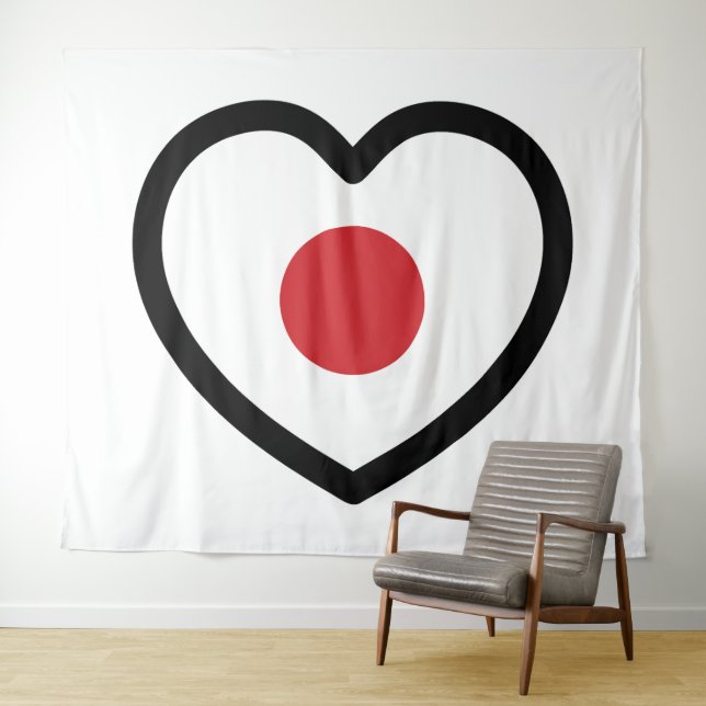 Tapiz Japón | Corazón de la bandera japonesa (In situ (horizontal))