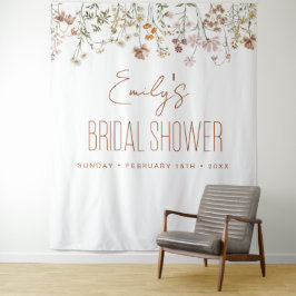 Tapiz Jardín De Ducha De Novias De Flores Silvestres En 