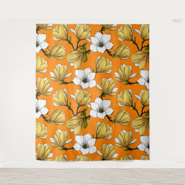 Tapiz Jardín de magnolia en amarillo (Anverso)