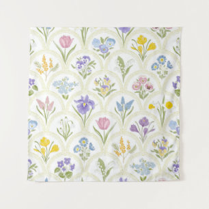 Tapiz Jardín de primavera variedad flores en medallón ar