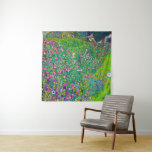 Tapiz Jardín Italiano, Gustav Klimt<br><div class="desc">Gustav Klimt (14 de julio de 1862 - 6 de febrero de 1918) era un pintor simbolista austríaco y uno de los miembros más destacados del movimiento secesión de Viena. Klimt es conocido por sus pinturas, murales, bocetos y otros objetos artísticos. Además de sus obras figurativas, que incluyen alegorías y...</div>