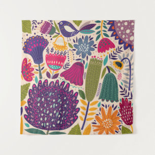 Tapiz Jardín tropical: colección de patrones de primaver