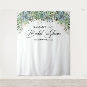 Tapiz Jardinería boho suculentas marco dorado baby showe